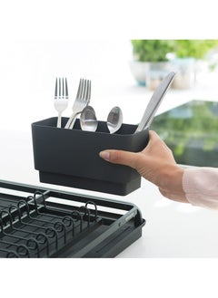brabantia Brabantia 117404 Large Dish Drying Rack with Draining Tray Dark Grey 15.16x15.16x19.29 cm  - Image 3