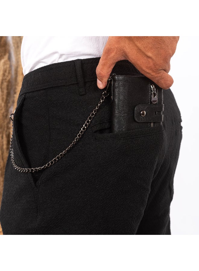 محفظة جولينك GL32420 للرجال من الجلد الفاخر - مانعة لتقنية تحديد الهوية بموجات الراديو، متعددة السحابات، لون أسود