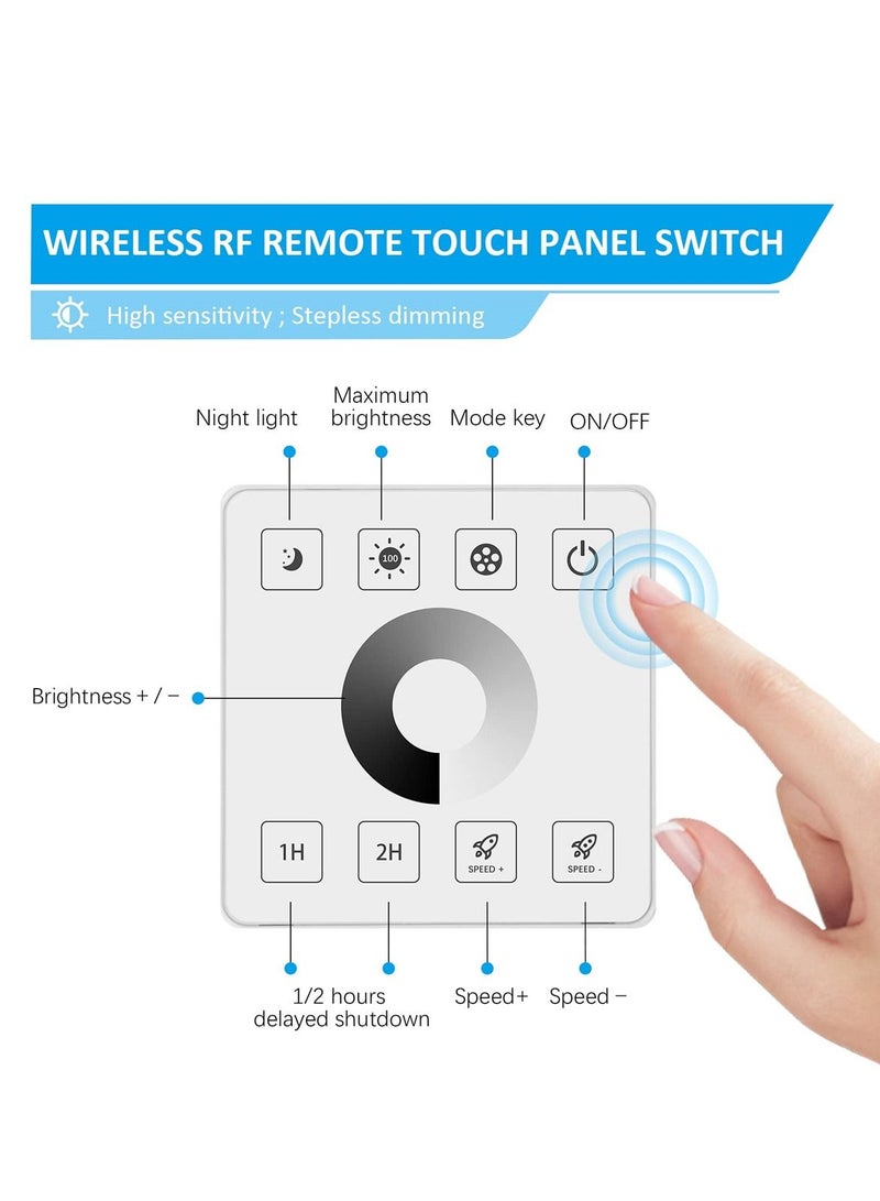 Wall Mounted LED Wall Controller, Touch Panel Dimmer Controller for Single Color LED Strips, Suitable for DC5V 12V 24V 30A Systems, Effortlessly Adjust Brightness - Image 4