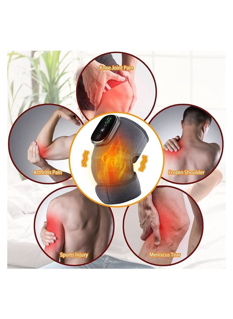 Y&D - Knee Massager Heated Brace 3 Adjustable Vibrations Massage and Heating Modes Brace Wrap with for Pain Relief Elbow Shoulder Relax Stress Relief - Image 1