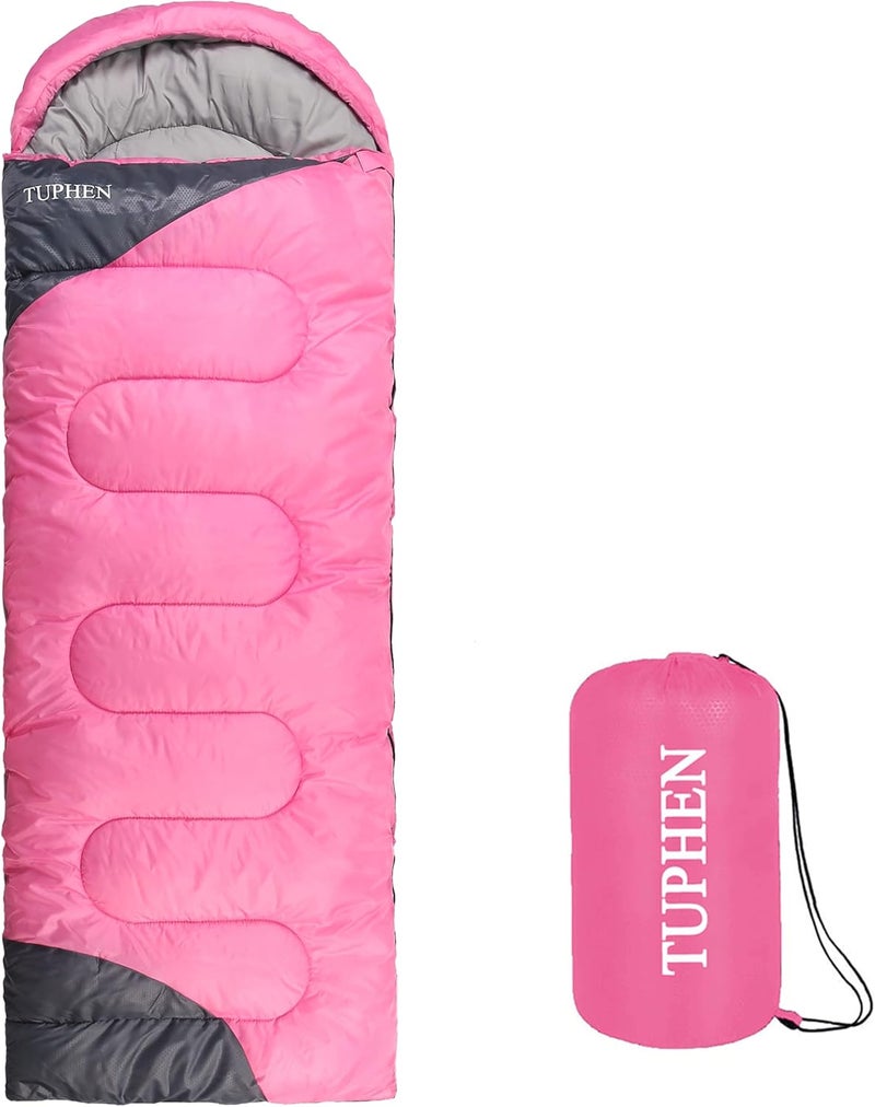 tuphen - Sleeping Bags for Adults Kids Boys Girls Backpacking Hiking Camping Microfiber Liner, Cold Warm Weather 4 Seasons Indoor Outdoor Use, Lightweight & Waterproof - Image 1