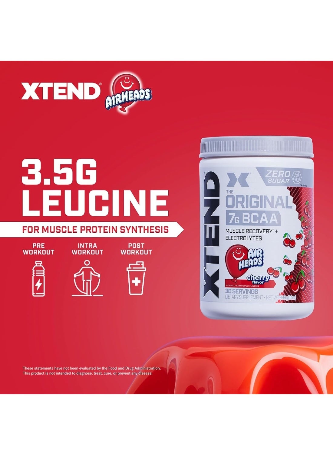 Xtend Airheads Cherry Original BCAA Powder 30 Servings