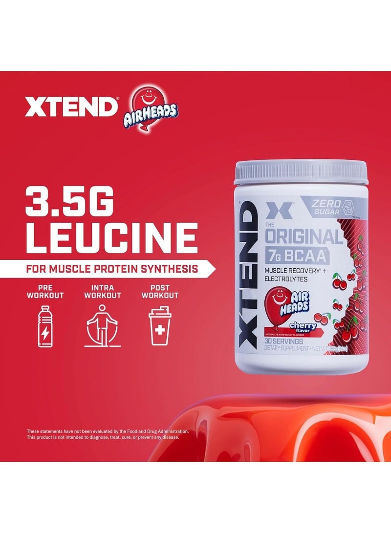 XTEND Original BCAA Powder Airheads Zero Sugar With Electrolytes for Hydration & Muscle Repair, Post-Workout Supplement, Cherry Flavor - 30 Servings - Image 3