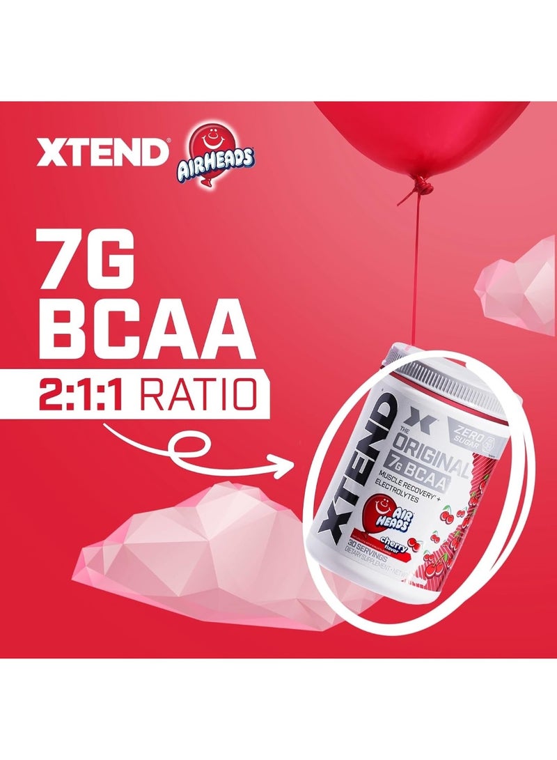 XTEND Original BCAA Powder Airheads Zero Sugar With Electrolytes for Hydration & Muscle Repair, Post-Workout Supplement, Cherry Flavor - 30 Servings - Image 2