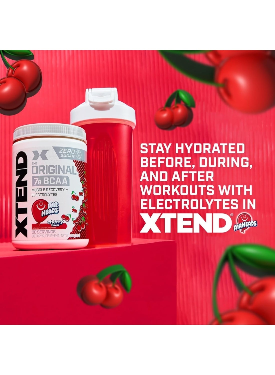 Xtend Airheads Cherry Original BCAA Powder 30 Servings