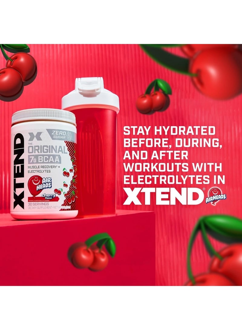 XTEND Original BCAA Powder Airheads Zero Sugar With Electrolytes for Hydration & Muscle Repair, Post-Workout Supplement, Cherry Flavor - 30 Servings - Image 5