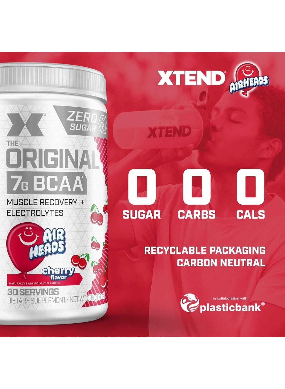 Xtend Airheads Cherry Original BCAA Powder 30 Servings