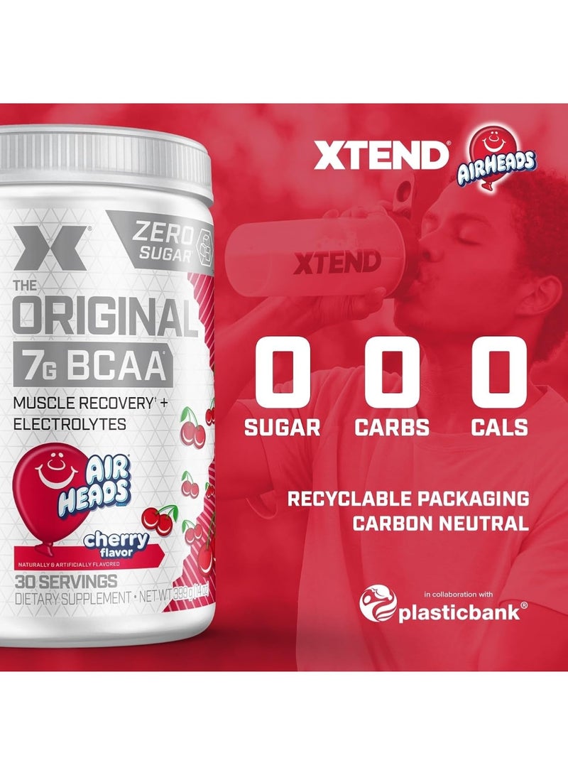 XTEND Original BCAA Powder Airheads Zero Sugar With Electrolytes for Hydration & Muscle Repair, Post-Workout Supplement, Cherry Flavor - 30 Servings - Image 4