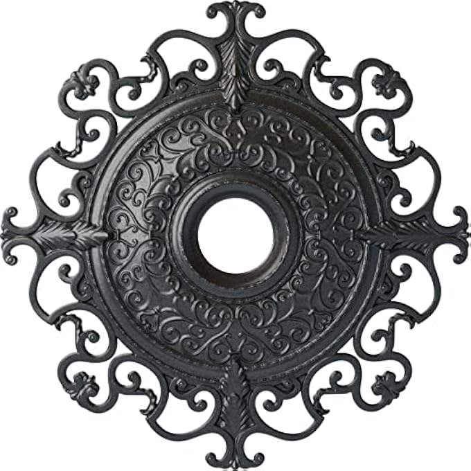 CM38OLPES ORLEANS CEILING MEDALLION, 38 3/8"OD X 6 5/8"ID X 2 7/8"P (FITS CANOPIES UP TO 8 1/4"), HAND-PAINTED PEWTER - Image 2