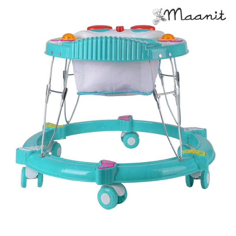Maanit Walker with Foldable,Cushion Seat | Activity Walker for Baby with Musical Toy Bar | Walker Boys and Girls (Green) - Image 3