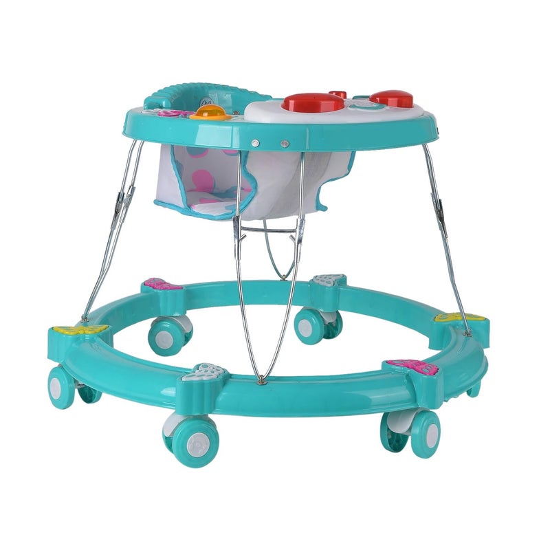 Maanit Walker with Foldable,Cushion Seat | Activity Walker for Baby with Musical Toy Bar | Walker Boys and Girls (Green) - Image 1