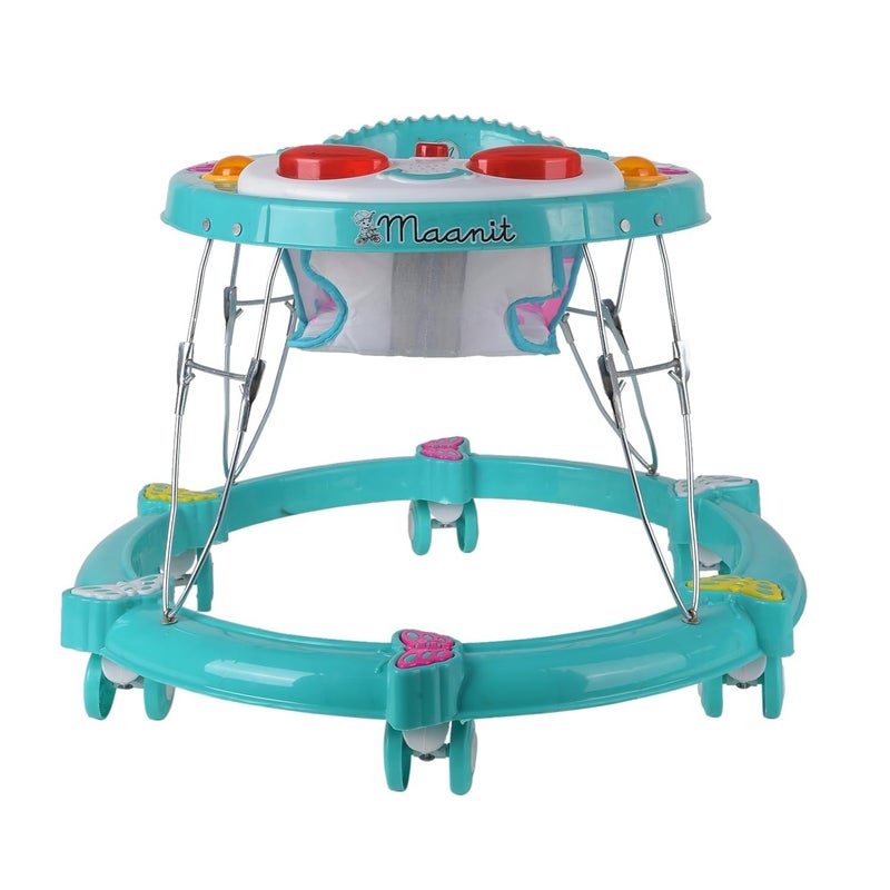 Maanit Walker with Foldable,Cushion Seat | Activity Walker for Baby with Musical Toy Bar | Walker Boys and Girls (Green) - Image 2