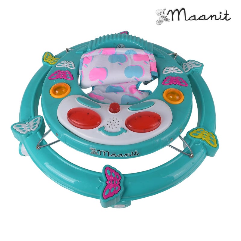 Maanit Walker with Foldable,Cushion Seat | Activity Walker for Baby with Musical Toy Bar | Walker Boys and Girls (Green) - Image 4