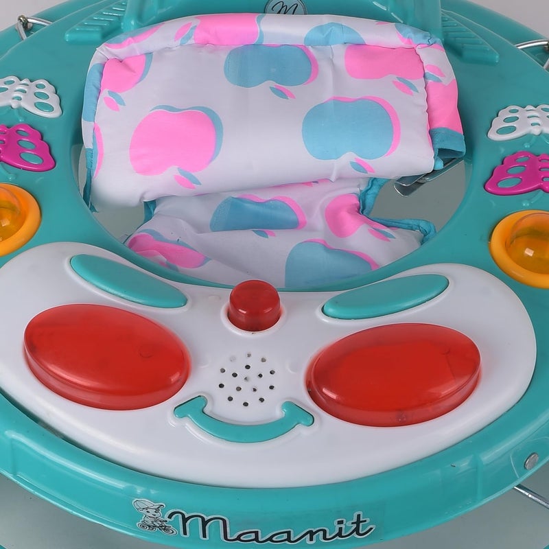 Maanit Walker with Foldable,Cushion Seat | Activity Walker for Baby with Musical Toy Bar | Walker Boys and Girls (Green) - Image 5
