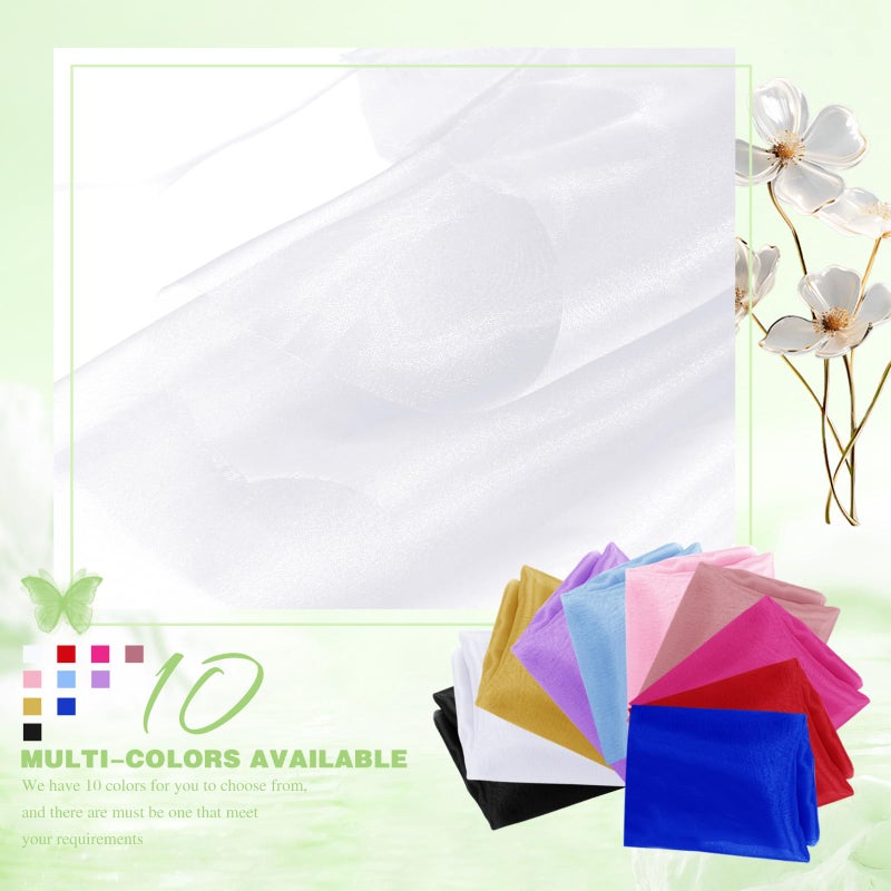 VACVELT Sheer Organza Fabric by The Yard, 60 Inch Wide White Organza Fabric Bolt Bridal Sheer Tulle Fabric, Silk Organza Fabric Roll for Wedding Party Decorations Backdrop Curtain (1 Yard) - Image 3