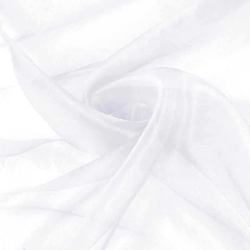 VACVELT Sheer Organza Fabric by The Yard, 60 Inch Wide White Organza Fabric Bolt Bridal Sheer Tulle Fabric, Silk Organza Fabric Roll for Wedding Party Decorations Backdrop Curtain (1 Yard) - Image 1