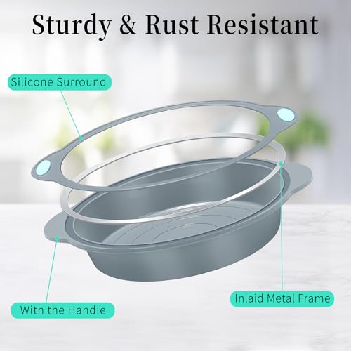 To encounter 9 Inch Silicone Round Cake Pans, 2 Pack Nonstick Silicone Baking Pans Set, Food Grade Cake Molds, with Metal Reinforced Frame More Strength - Image 4
