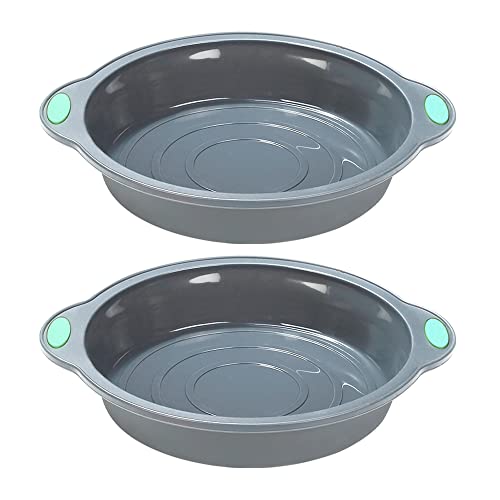 To encounter 9 Inch Silicone Round Cake Pans, 2 Pack Nonstick Silicone Baking Pans Set, Food Grade Cake Molds, with Metal Reinforced Frame More Strength - Image 1