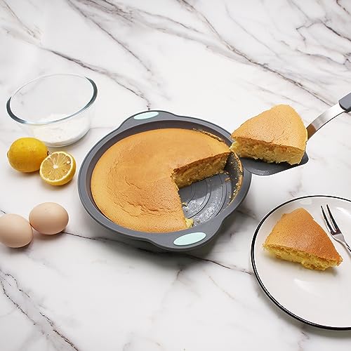 To encounter 9 Inch Silicone Round Cake Pans, 2 Pack Nonstick Silicone Baking Pans Set, Food Grade Cake Molds, with Metal Reinforced Frame More Strength - Image 2