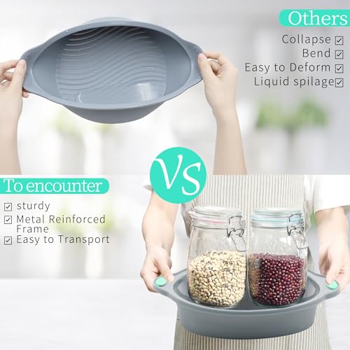To encounter 9 Inch Silicone Round Cake Pans, 2 Pack Nonstick Silicone Baking Pans Set, Food Grade Cake Molds, with Metal Reinforced Frame More Strength - Image 3