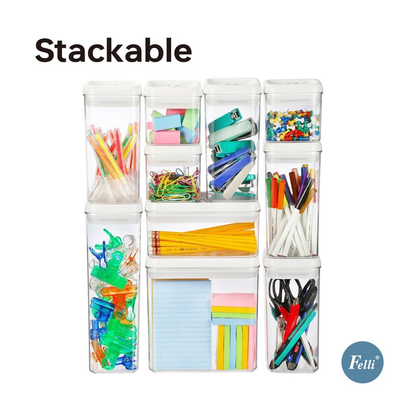 فيلي حاوية تخزين فليب فليب مع غطاء 4 محكم السهل على قفل حلقة مفتوحة أعلى جرة أكريليك قابلة للتكديس لعلاج المطبخ منظم الخفيفة من المعكرونة للمعكرونة بمكرونة. - Image 4