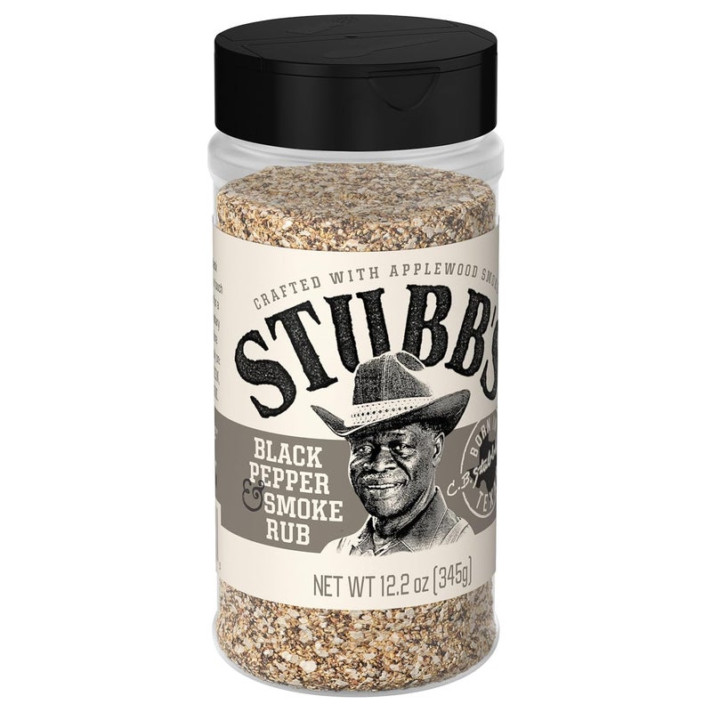 Stubb's Black Pepper & Smoke Rub - 12.2 oz Seasoning for Grilling and Barbecue - Image 1