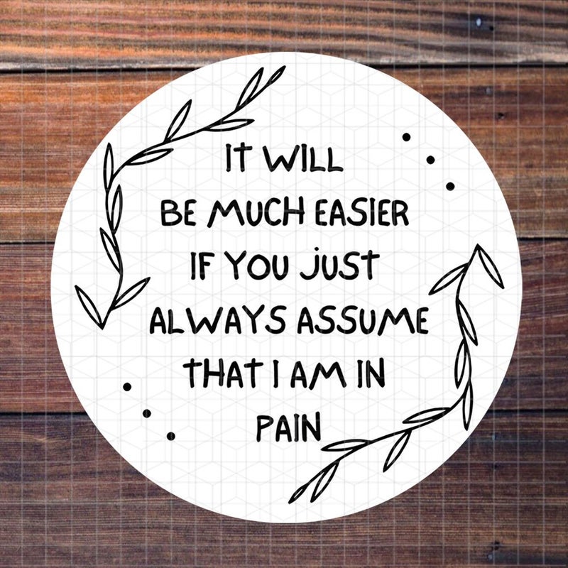 Polychrome 3 Inch Vinyl Sticker Dark Minimalist Text for Laptop Water Bottle Chronic Pain Gift - Image 2