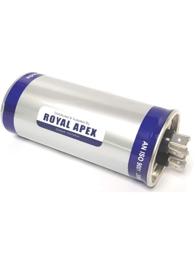 Royal Apex Burst Proof 2 Pin Round Capacitor with Aluminium Housing for AC, Motor Compressor etc | EN60252 CES2 RoHS Standards | Made in India (2 PIN 30MFD (30µF)) - Image 1