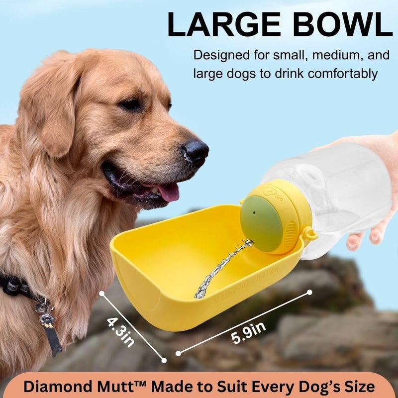 KASTWAVE Seasonal & permanent compatible Portable Dog Water Bottle, with Collapsible Bowl, Large 1000ml Pet Hydration Dispenser, for Large Dogs,for Travel, Hiking, Camping & Walks, Easy Carry Water Feeder (Yellow) Low dust buildup - Image 5