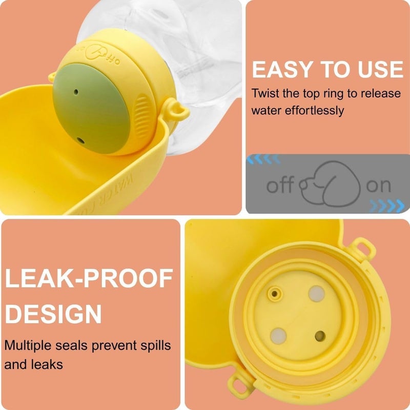 KASTWAVE Seasonal & permanent compatible Portable Dog Water Bottle, with Collapsible Bowl, Large 1000ml Pet Hydration Dispenser, for Large Dogs,for Travel, Hiking, Camping & Walks, Easy Carry Water Feeder (Yellow) Low dust buildup - Image 3