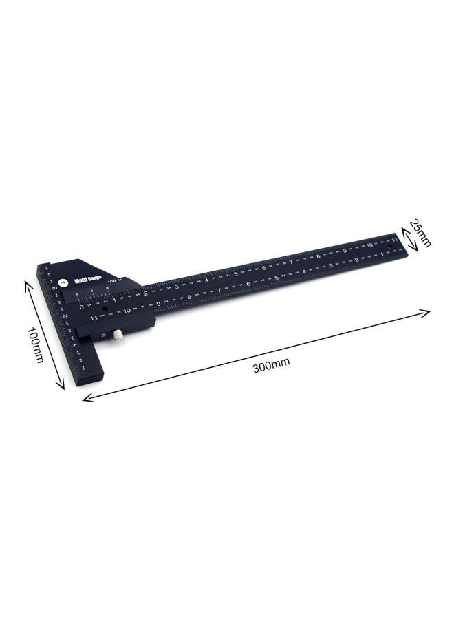 NIBEMINENT Aluminum Alloy T-Shaped Ruler Black 30x10x2.5cm - Image 3