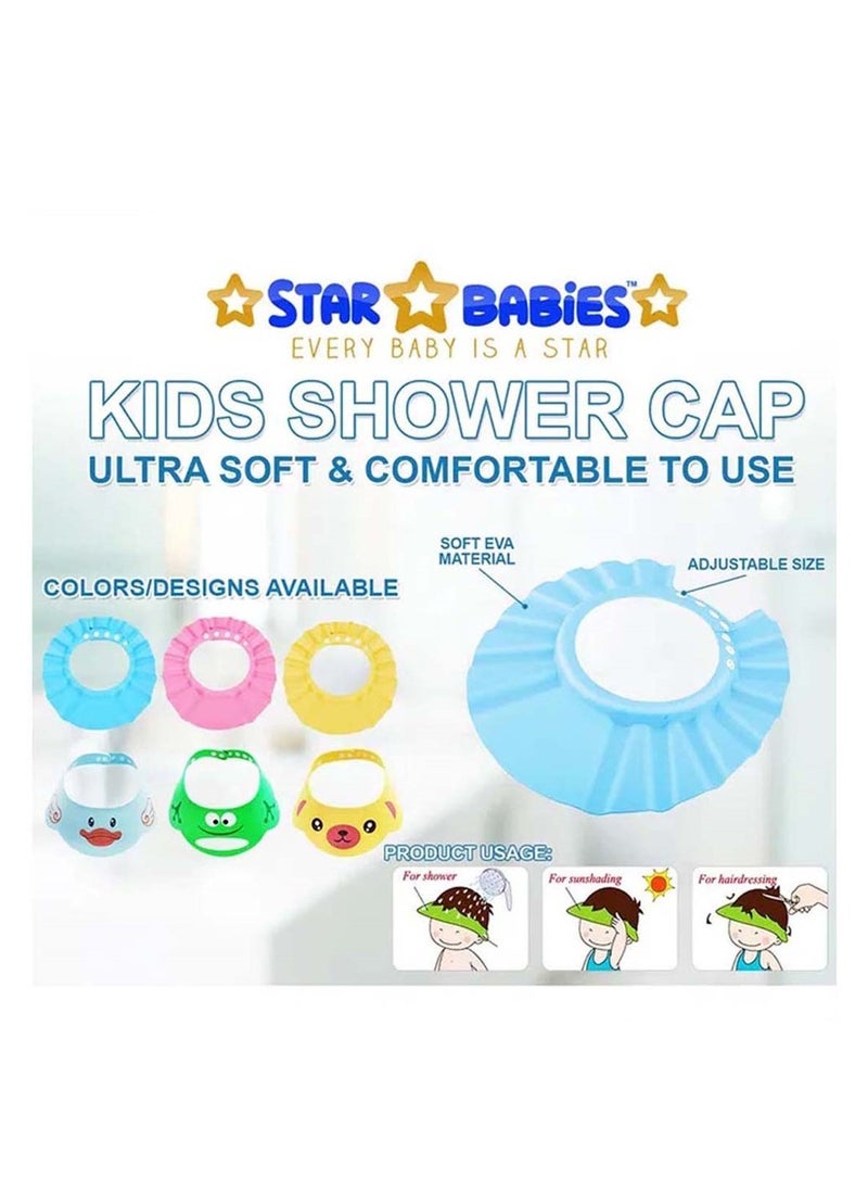 STAR BABiES Star Babies - Combo Pack of 2- Adjustable Shower Cap with Baby Boy's Knee Pad Pack of 3- Blue  - Image 4