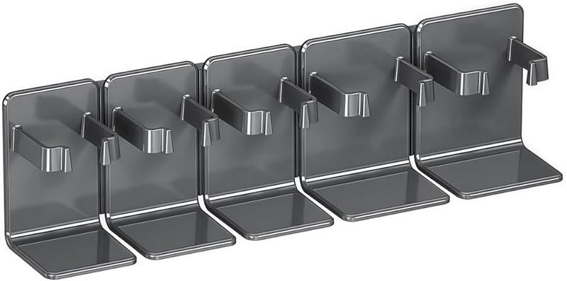Wall Mount Toothbrush Holder No Drill Storage Rack Space Saving Bathroom Organizer Grey - Image 1