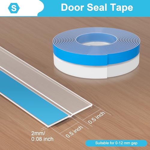 Greymond Weather Stripping Door Seal, Silicone Strip for Frame and Gaps Draft Stopper,Glass Shower Door Sweep, Clear, 20 Feet x 1 Inch - Image 2