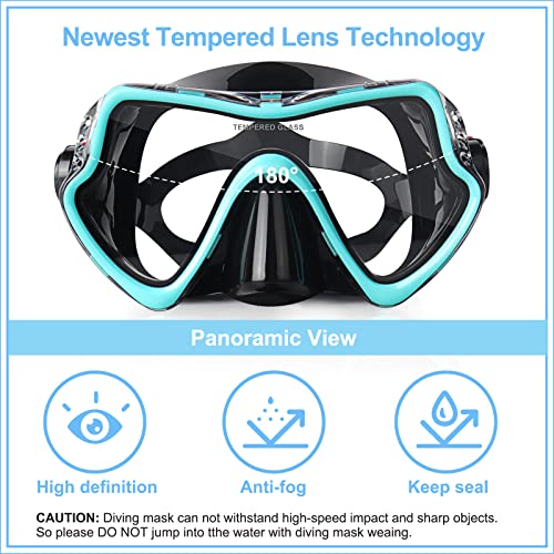 EXP VISION Adult Diving Mask Scuba Snorkel Mask with Tempered Glass Lens Professional Freediving Mask for Men Women Liquid Silicone Seal AntiFog Wide View Dive Mask for Underwater Swimming Ocean Exploration - Image 3