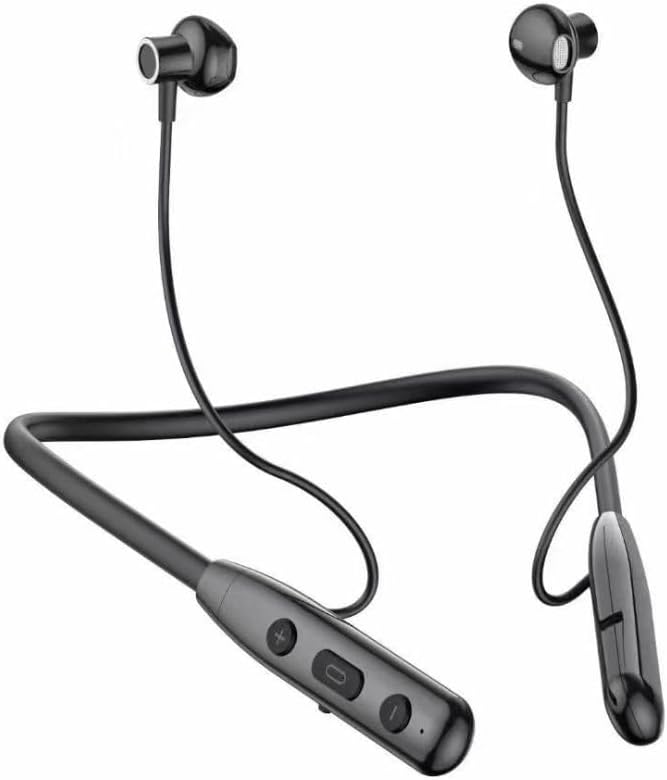 IQ TOUCH Bluetooth Neckband Earphones, Stereo Sound, 55Hrs Playtime, 300Hrs Standby, Skin-Friendly Material, Bluetooth 5.4, Type-C Charging, Wireless Headphones with Mic, SOLO-X6 - Image 1