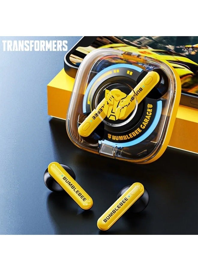 Transformers TF-T03 Wireless Bluetooth Earbuds Gaming Headphones Long Battery Life Headset Low Latency HIFI Stereo Sound with Music Noise Cancellation Calls Yellow - Image 1