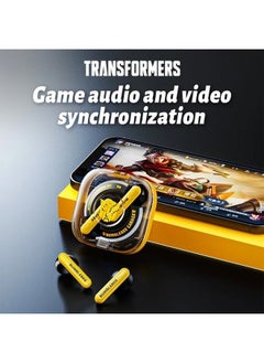 TRANSFORMERS Transformers TF-T03 Wireless Bluetooth Earbuds Gaming Headphones Long Battery Life Headset Low Latency HIFI Stereo Sound with Music Noise Cancellation Calls Yellow  - Image 5