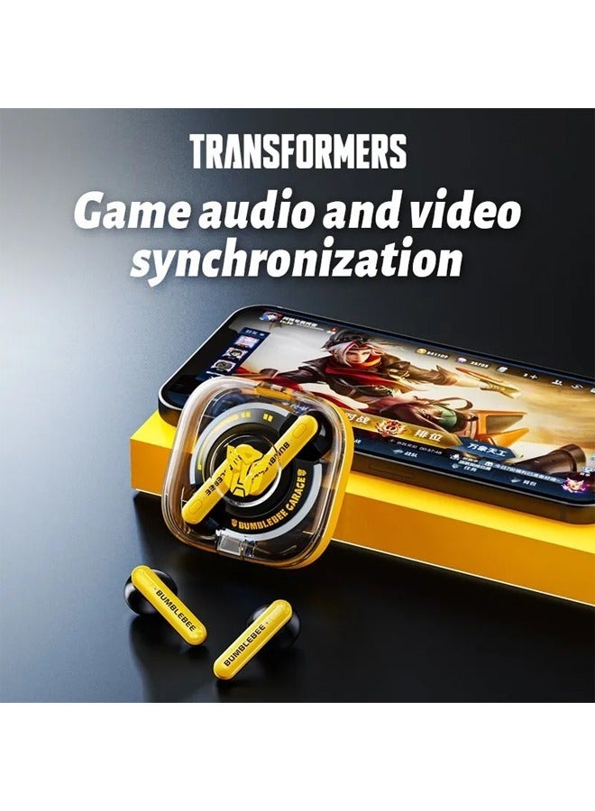 Transformers TF-T03 Wireless Bluetooth Earbuds Gaming Headphones Long Battery Life Headset Low Latency HIFI Stereo Sound with Music Noise Cancellation Calls Yellow - Image 5