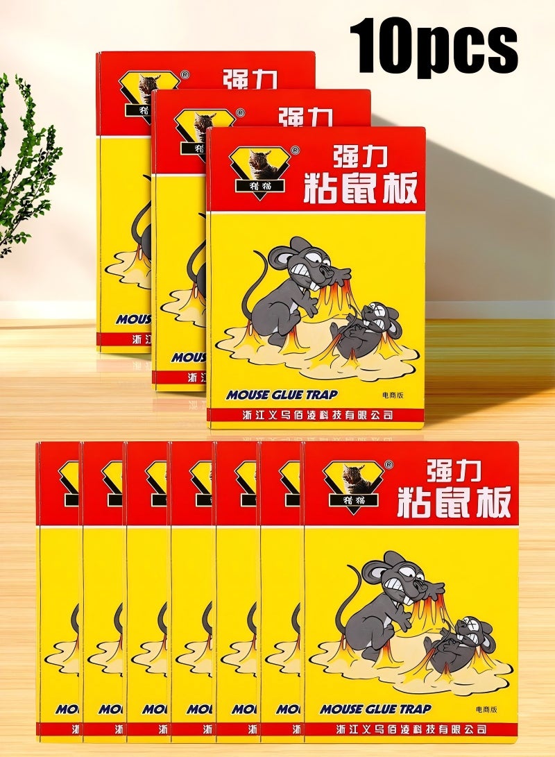 لوح لاصق فعال للغاية لفخ الفئران، الصراصير، العناكب وغيرها. غير سامة وصديقة للبيئة، 10 عبوات - Image 1