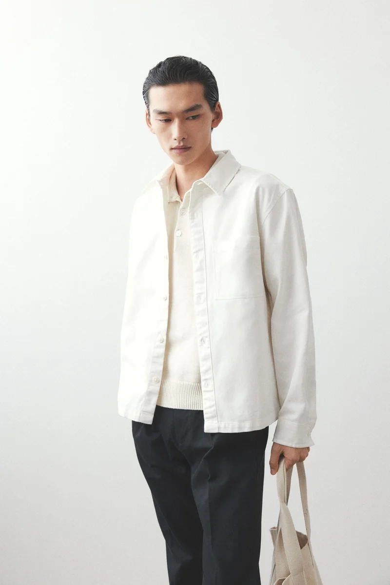 اتش اند ام Regular Fit Cotton twill overshirt