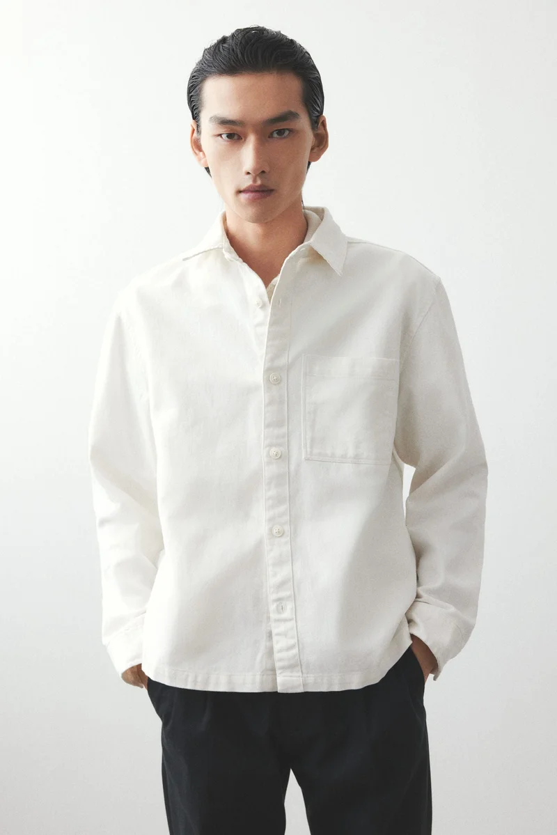 اتش اند ام Regular Fit Cotton twill overshirt
