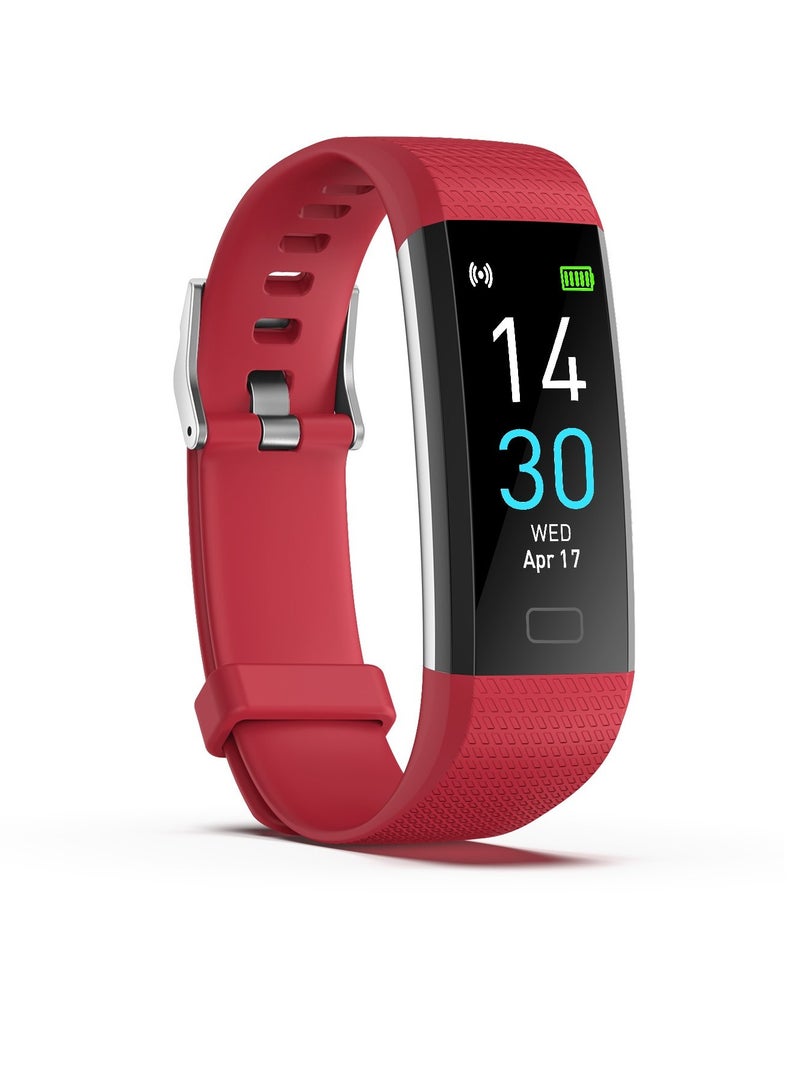 S5 Smart Bracelet, Waterproof Durable Smart Wrist Band Watch, USB Charging Lightweight Smart Health Watch With Blood Pressure Heart Rate Monitoring, (1pc, Red) - Image 1