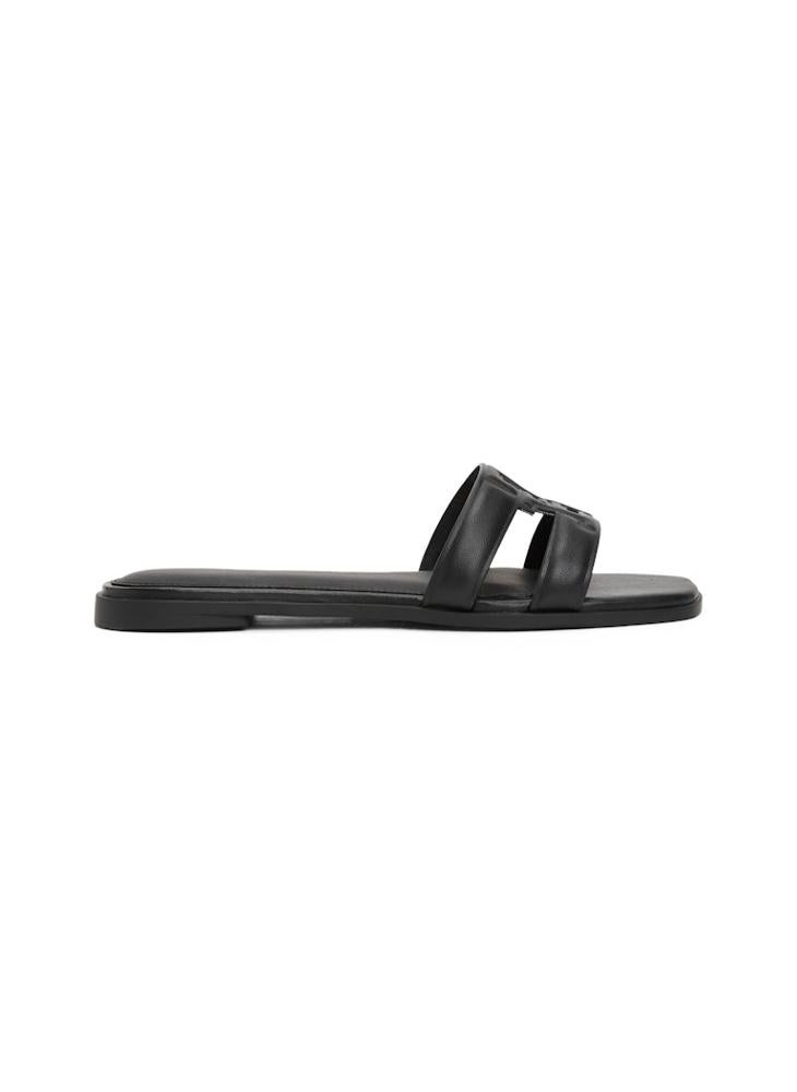 TOMMY HILFIGER Leather TH Monogram Strap Mules - Image 4