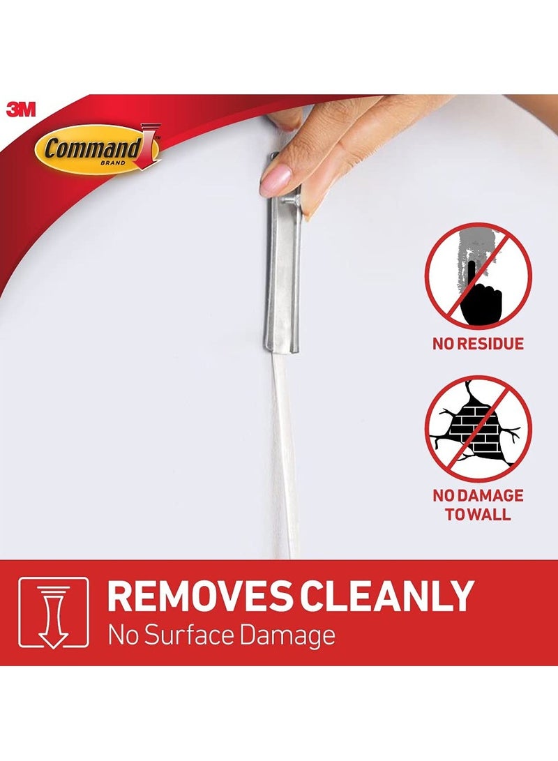 Command Command Universal Metal Picture Hanger and 2 Strips, Self Adhesive, Damage Free Walls -Silver - Image 2
