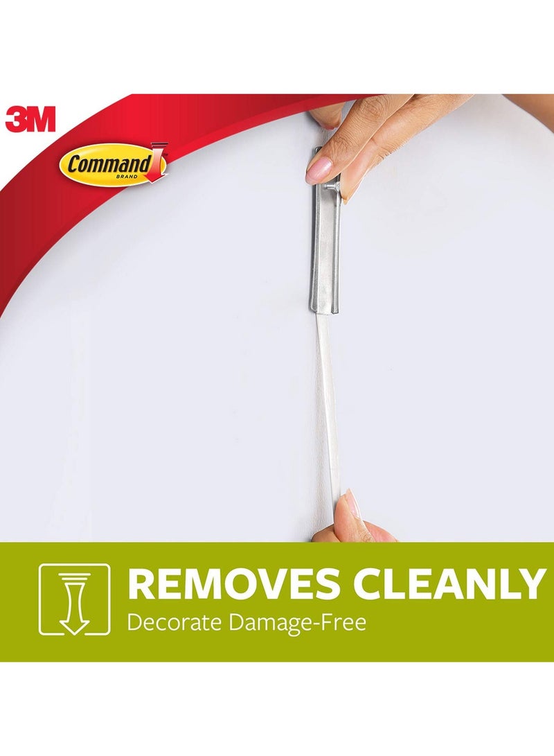 Command Command Universal Metal Picture Hanger and 2 Strips, Self Adhesive, Damage Free Walls -Silver - Image 3