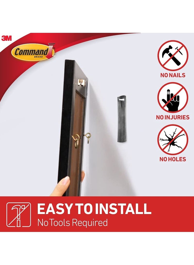 Command Command Universal Metal Picture Hanger and 2 Strips, Self Adhesive, Damage Free Walls -Silver - Image 5