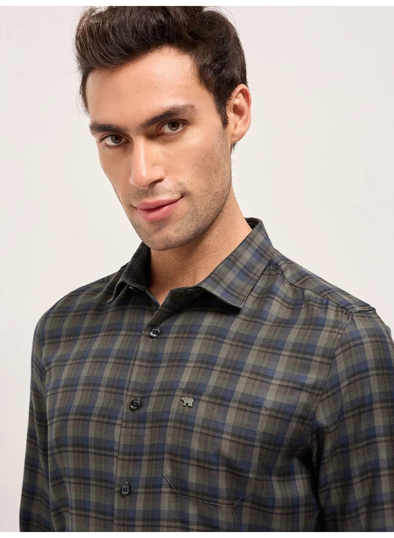 THE BEAR HOUSE  Men’s Shirt for Office, Casual & Party Wear | Comfortable Long Sleeve Shirt with Classic Collar, Button Closure & Versatile Stylish Look for Men | Best Price UAE