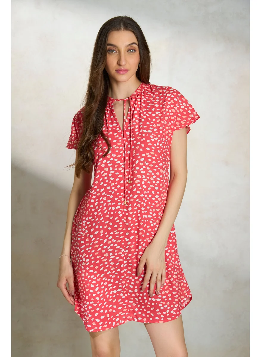Virgio Virgio Abstract Printed A-Line Dress