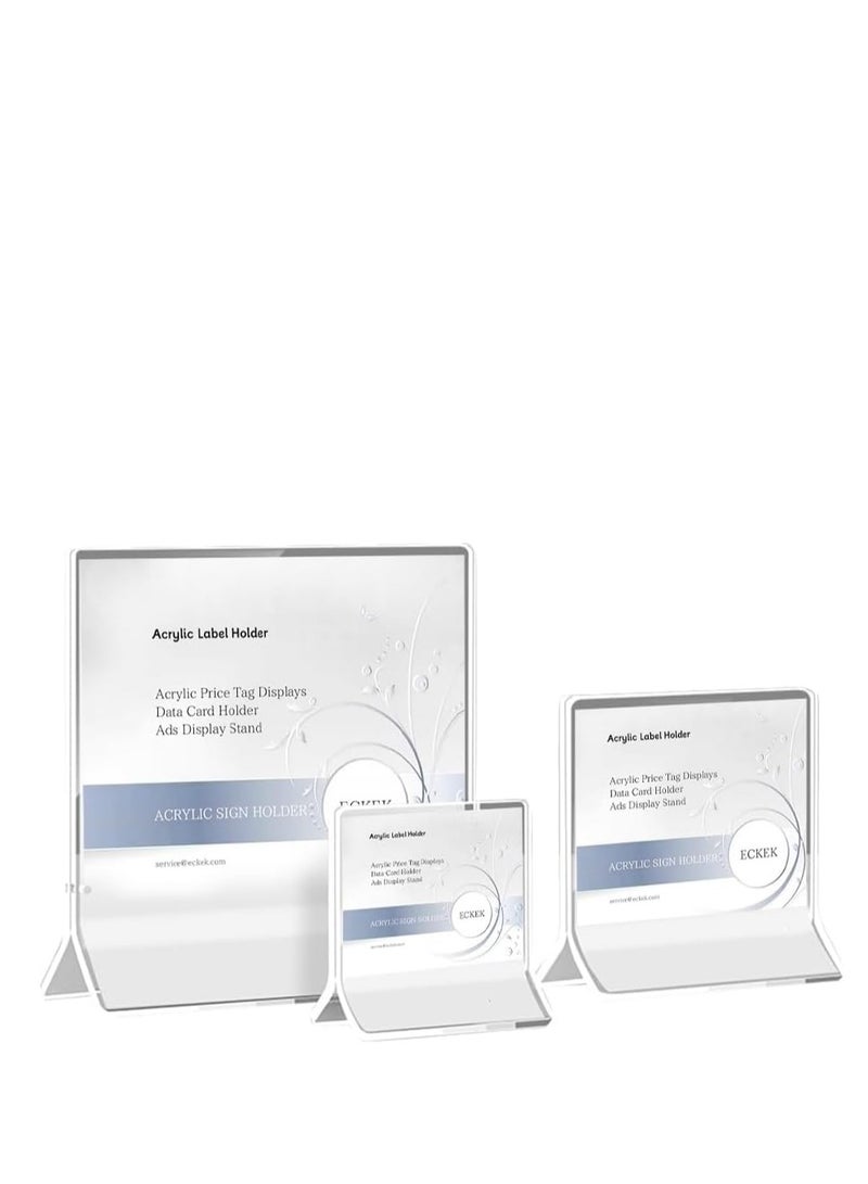 Eckek  Acrylic Label Holder Price Tag Displays Sign Holder Data Card Holder Ads Display Stand - Image 1